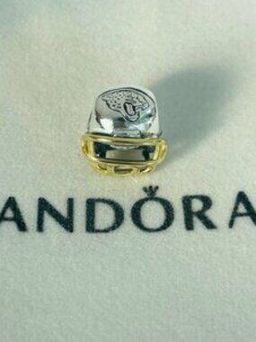Pandora NFL Football Helmet Charm Jacksonville Jaguar Dangle Charm Pendant